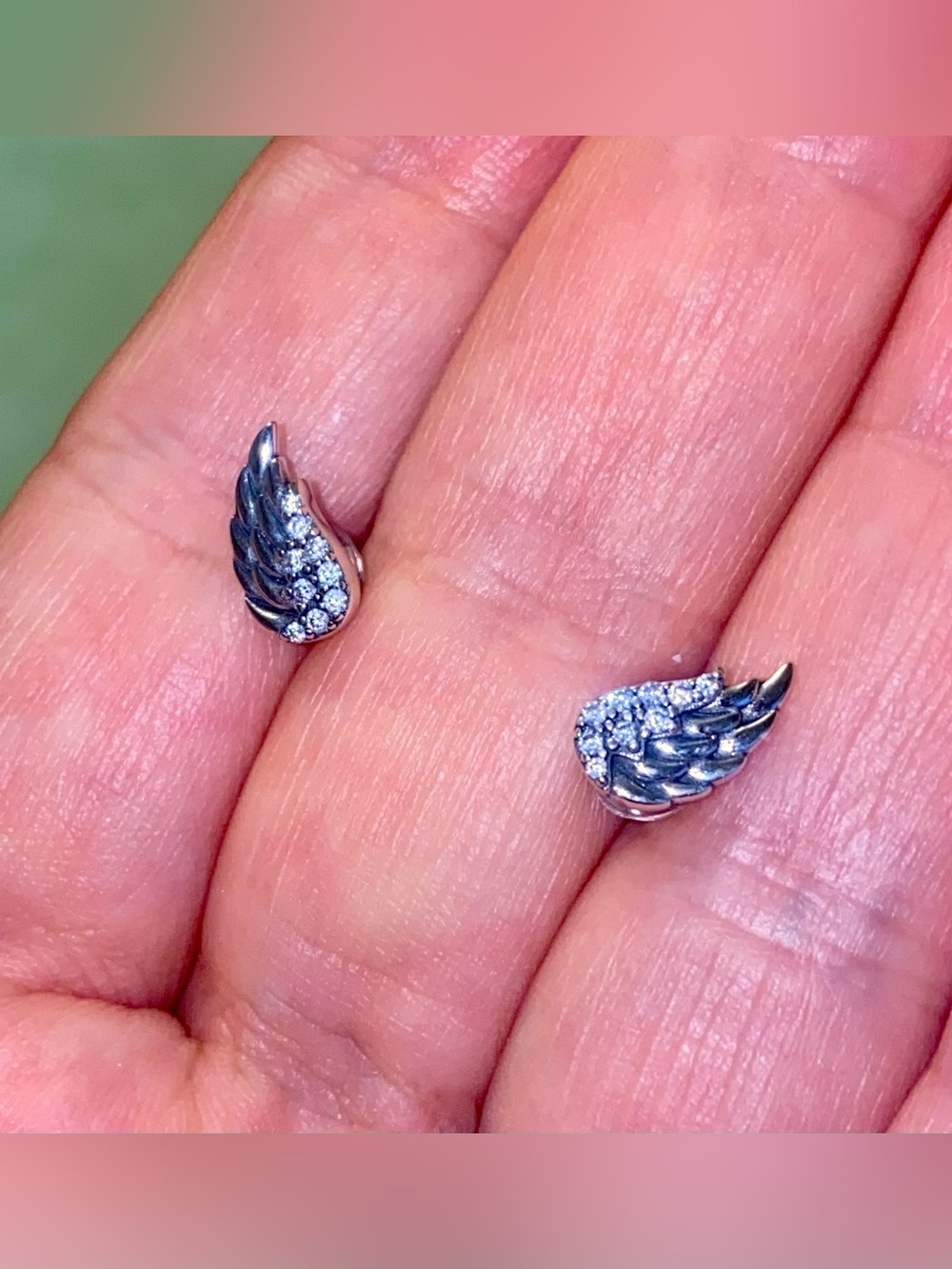 925 Silver Wing 🪽 Stud Earrings with Crystal Accents - Women Jewelry